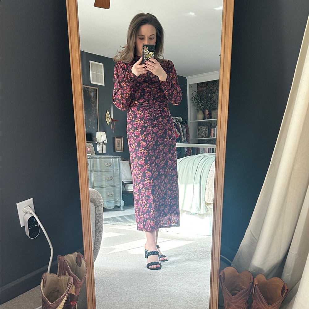 Oliver Bonas Floral Long Sleeve Dress